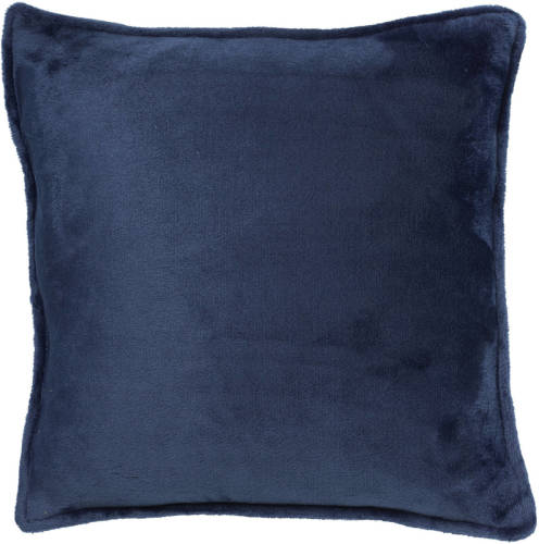 Dutch Decor Cilly - Sierkussen Van Fleece Insignia Blue 45x45 Cm