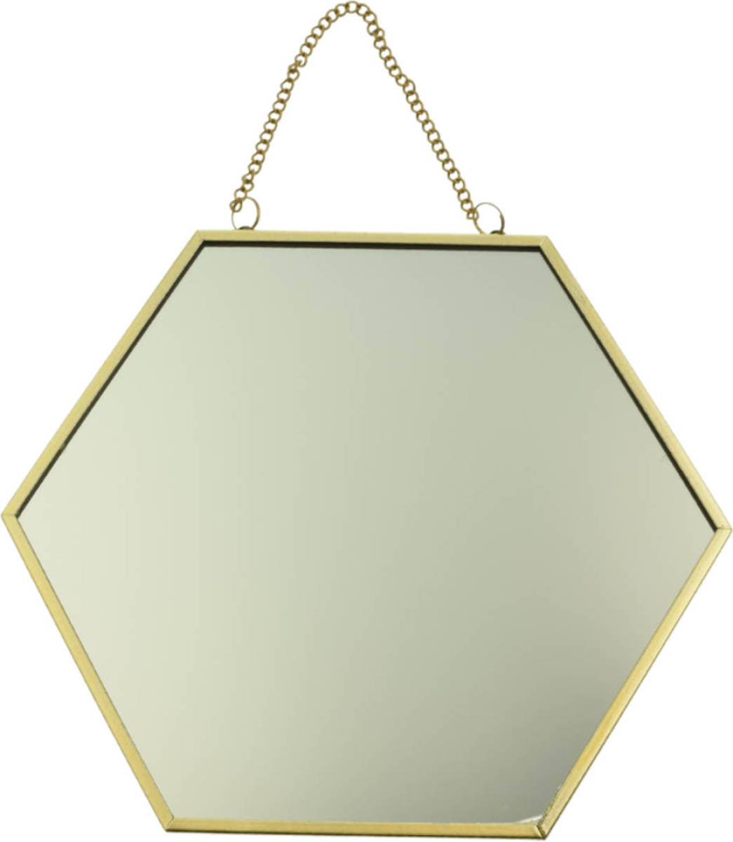 Orange85 Hexagon Spiegel - Goud - 17x20 Cm - Klein - Wandspiegel - Luxe - Accessoire
