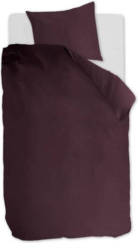 Ambiante Cotton Uni Dekbedovertrek - 1-persoons (140x200/220 Cm + 1 Sloop) - Katoen - Dark Red