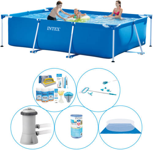 Intex Frame Pool Rechthoekig 300x200x75 Cm - 6-delig - Zwembad Met Accessoires