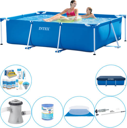 Intex Frame Pool Rechthoekig 220x150x60 Cm - Zwembad Inclusief Accessoires