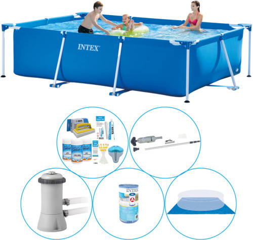 Intex Frame Pool Rechthoekig 300x200x75 Cm - 6-delig - Zwembad Inclusief Accessoires