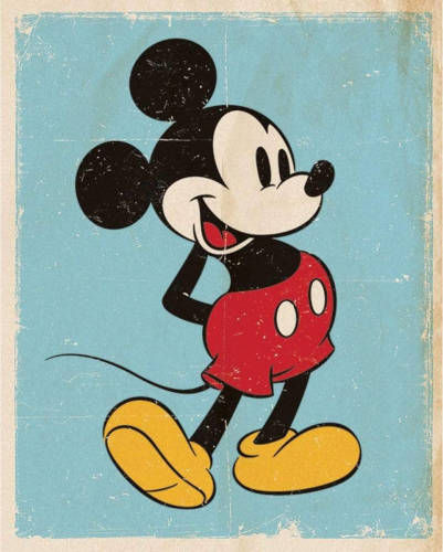 Pyramid Mickey Mouse Retro Poster 40x50cm