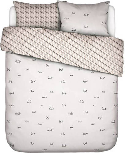 Covers en Co Covers & Co Booby Trap Dekbedovertrek - 2-persoons (200x200/220 Cm + 2 Slopen) - Percal Katoen - Wit