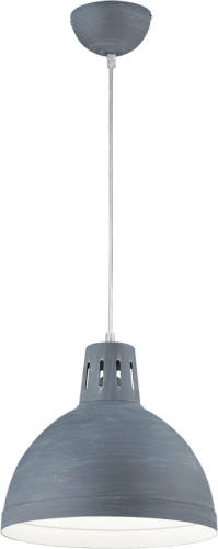 BES LED Led Hanglamp - Hangverlichting - Trion Sicano - E27 Fitting - Rond - Beton - Aluminium