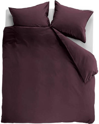 Ambiante Cotton Uni Dekbedovertrek - 2-persoons (200x200/220 Cm + 2 Slopen) - Katoen - Dark Red