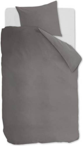 Ambiante Cotton Uni Dekbedovertrek - 1-persoons (140x200/220 Cm + 1 Sloop) - Katoen - Grey