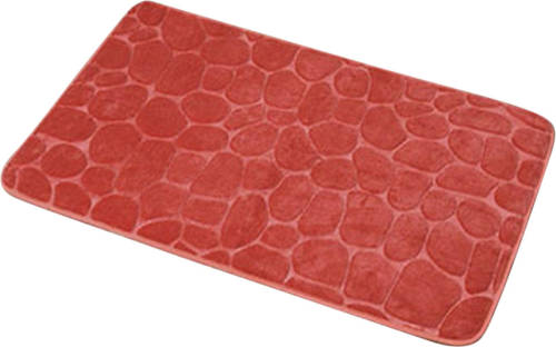 4Goodz Pebbles Zachte Traagschuim Badmat - Douchemat 50x80 Cm - Rood