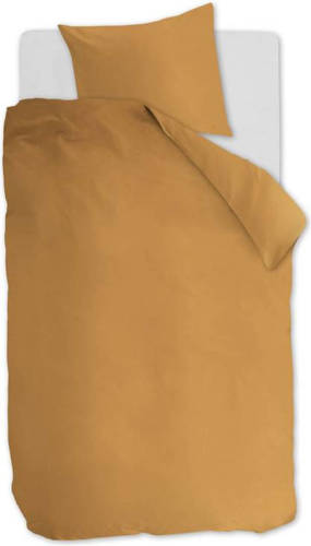 Ambiante Cotton Uni Dekbedovertrek - 1-persoons (140x200/220 Cm + 1 Sloop) - Katoen - Ochre