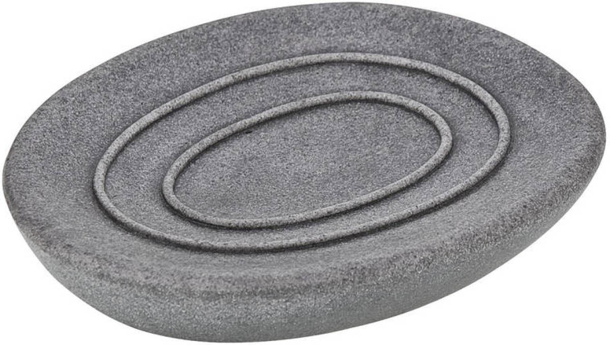 Wenko Zeephouder Pebble Stone 12 X 2.2 X 10 Cm Keramiek Grijs