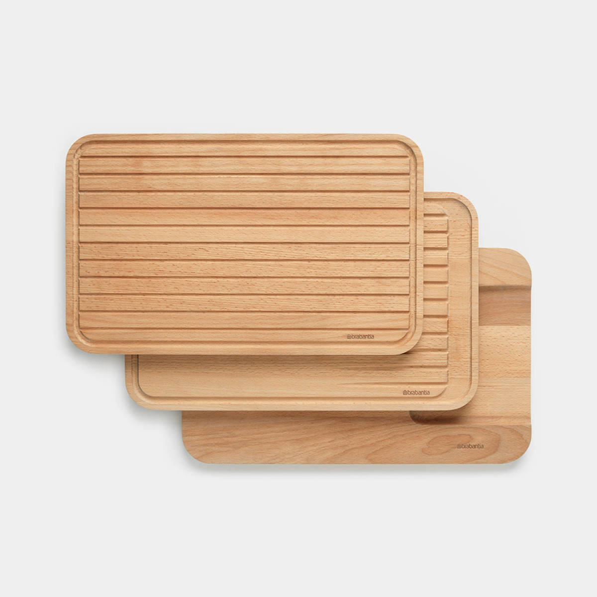 Brabantia Profile Houten Snijplanken, Set Van 3 (Voor Groente, Brood En Vlees) - Beukenhout