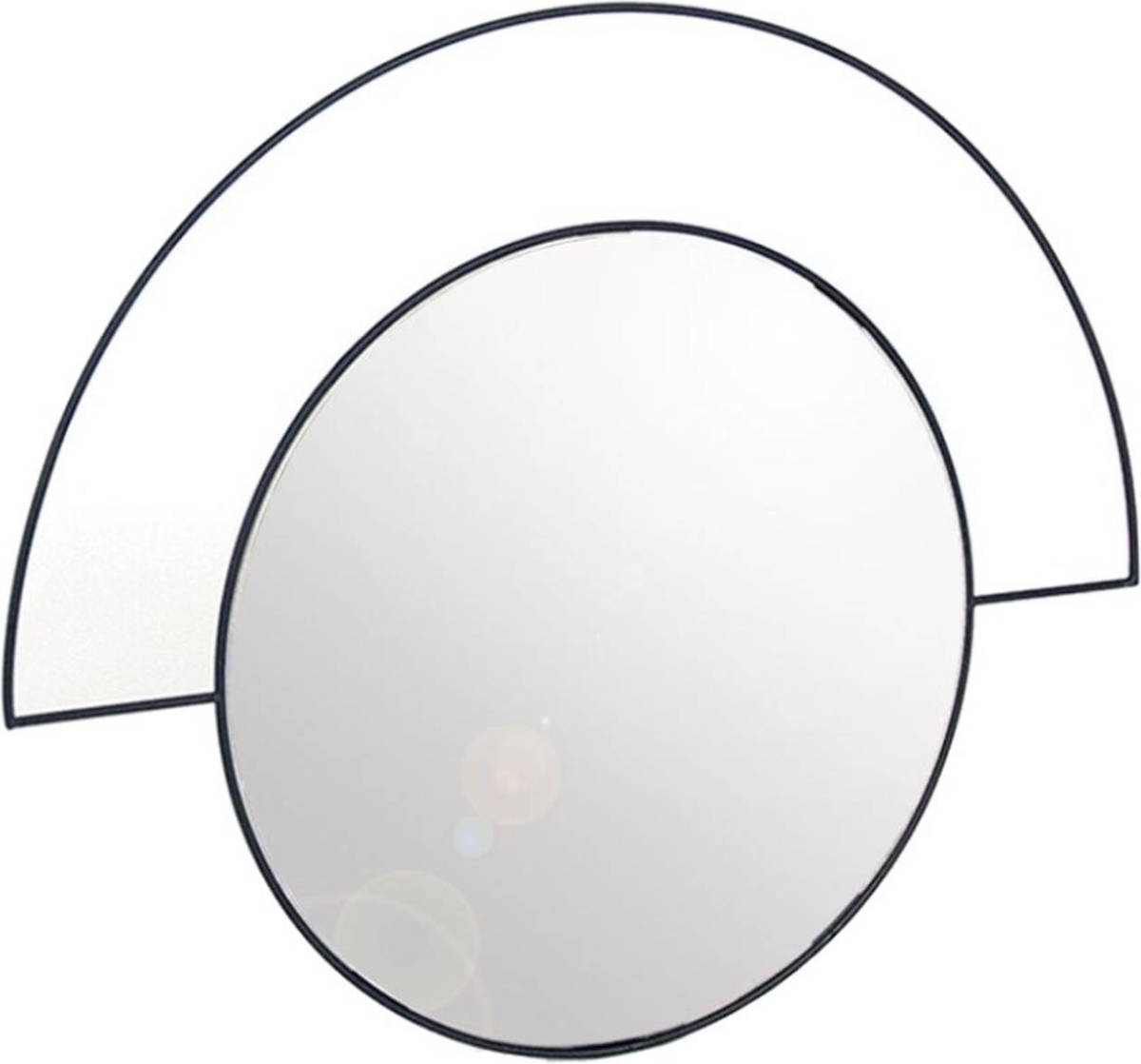 Orange85 Wandspiegel - Modern - Halve Boog - Minimalistisch - Zwart - Metaal - Rond