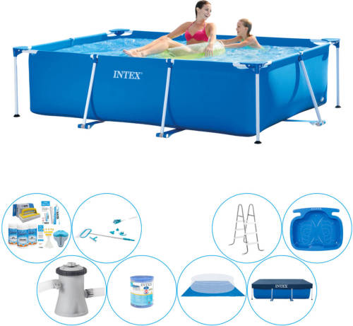 Intex Frame Pool Rechthoekig 220x150x60 Cm - Alles In 1 Zwembad Pakket