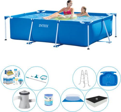 Intex Frame Pool Rechthoekig 220x150x60 Cm - Deluxe Zwembad Set