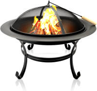 BBQ Collection Vuurschaal Met Vonkenscherm - Incl. Onderstel En Pook - Ø 75,5 Cm - Staal - Zwart