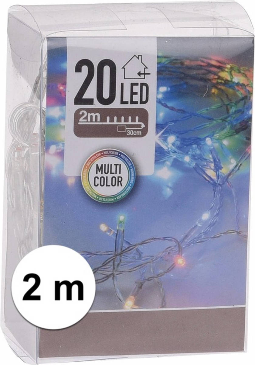 Bellatio Decorations Kerstverlichting Op Batterij Gekleurd 20 Lampjes - Lichtsnoeren