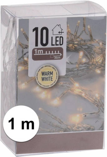 Bellatio Decorations Kerstverlichting Op Batterij Warm Wit 10 Lampjes - Lichtsnoeren
