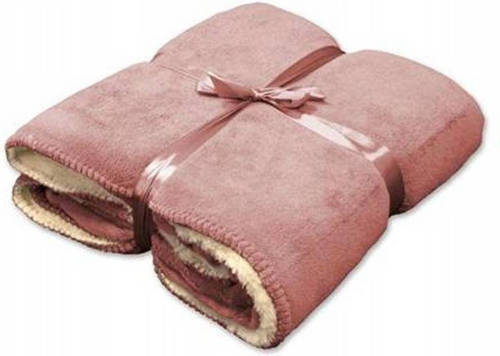 Unique Living Coby Fleece Plaid - Fleece Polyester - 130x160 Cm - Oud Roze