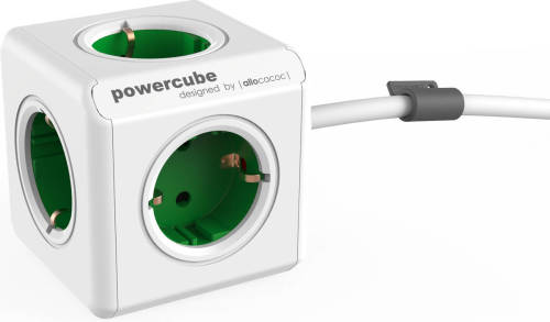 Allocacoc Powercube Extended 5 Stopcontacten - Groen