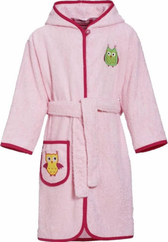 Playshoes Fuchsia Roze Badjas/ochtendjas Met Hartje Met Uiltjes 134/140 (9-10 Jr) - Badjassen