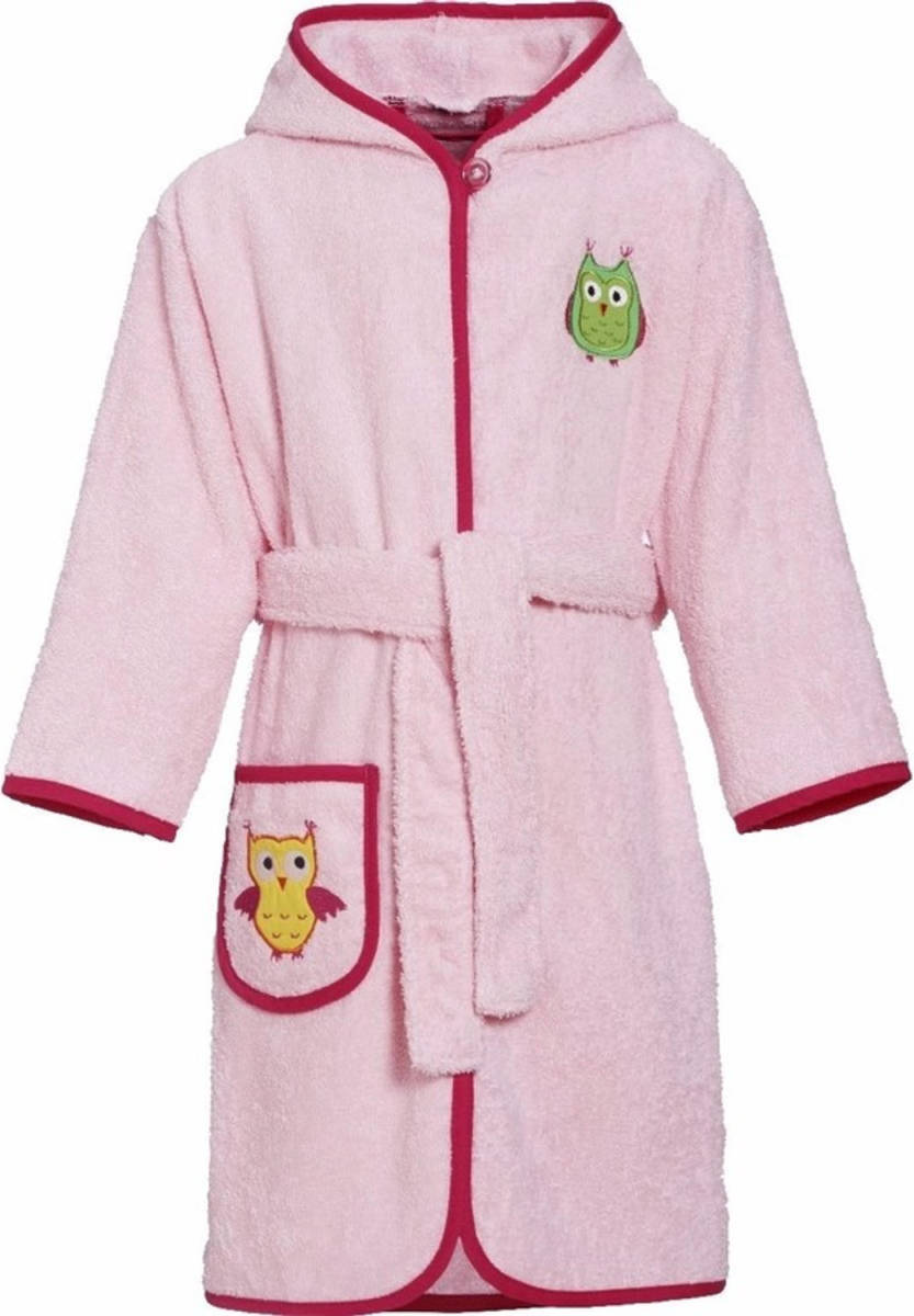 Playshoes Fuchsia Roze Badjas/ochtendjas Met Hartje Met Uiltjes 134/140 (9-10 Jr) - Badjassen