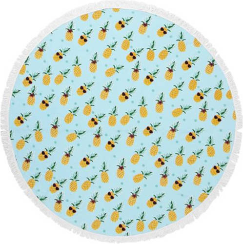 Covers en Co Covers & Co Pineapple Rond Strandlaken - 100% Polyester - Ø 150 Cm - Aqua