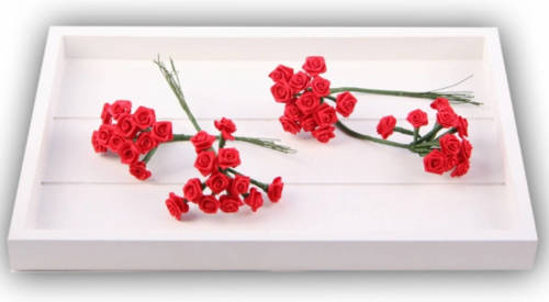 Rayher Hobby 12x Stuks Rode Roosjes Van Satijn 12 Cm - Kunstbloemen