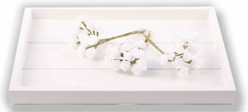 Rayher Hobby 12x Stuks Witte Roosjes Van Satijn 12 Cm - Kunstbloemen