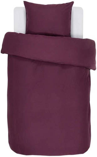 Essenza Minte Dekbedovertrek - 100% Katoen-satijn - 1-persoons (140x200/220 Cm + 1 Sloop) - 1 Stuk (60x70 Cm) - Paars