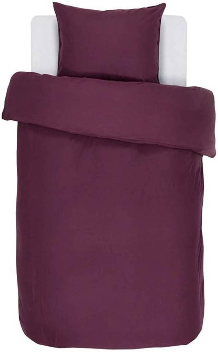 Essenza Minte Dekbedovertrek - 100% Katoen-satijn - 1-persoons (140x200/220 Cm + 1 Sloop) - 1 Stuk (60x70 Cm) - Paars