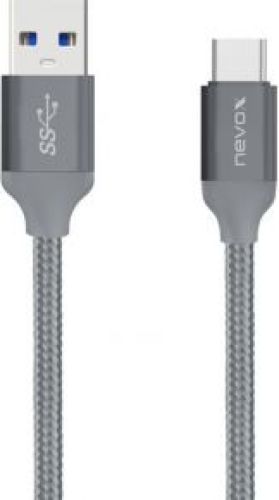 Nevox 1480 2m USB A USB C Grijs USB-kabel