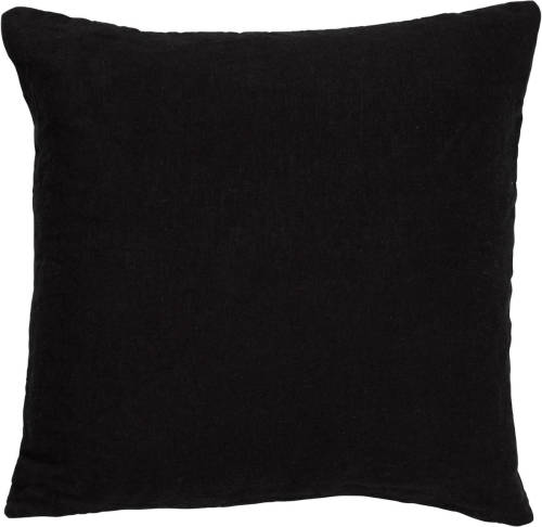 Dutch Decor Linn - Kussenhoes Linnen Raven 45x45 Cm - Zwart