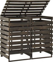 VidaXL Containerberging Dubbel 140x75x121 Cm Geverfd Grenenhout