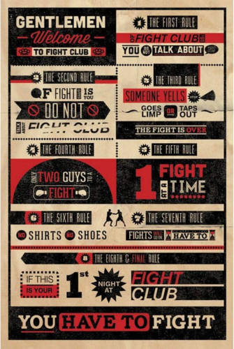 Pyramid Fight Club Infographic Poster 61x91,5cm