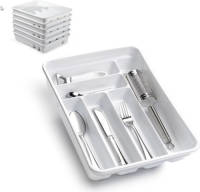 Forte Plastics Bestekbak/bestekhouders 6-vaks Wit 40 X 30 Cm - Bestekbakken