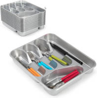 Forte Plastics Bestekbak/bestekhouders 5-vaks Zilver 27 X 33,5 X 4,5 Cm - Bestekbakken