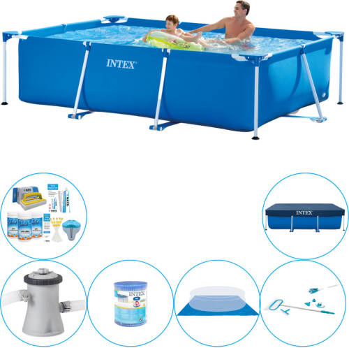 Intex Frame Pool Rechthoekig 260x160x65 Cm - Zwembad Met Accessoires