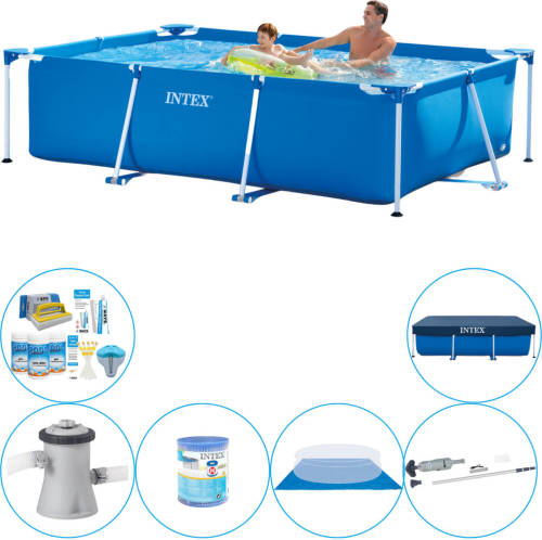 Intex Frame Pool Rechthoekig 260x160x65 Cm - Zwembad Inclusief Accessoires