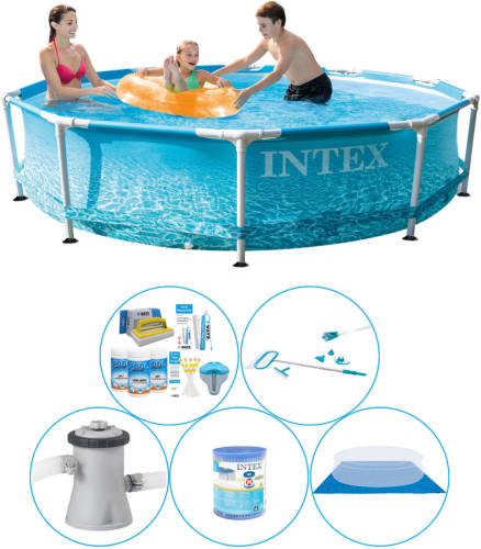 Intex Metal Frame Rond Strandzijde 305x76 Cm - 6-delig - Zwembad Met Accessoires