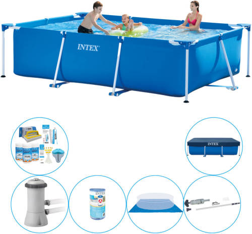 Intex Frame Pool Rechthoekig 300x200x75 Cm - Zwembad Inclusief Accessoires