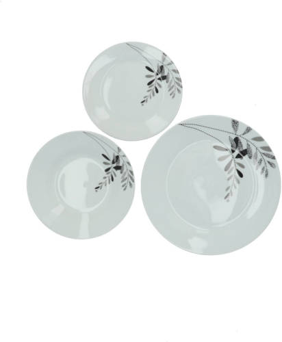4Goodz Set 18-delig Servies Porselein 6 Persoons - Planten