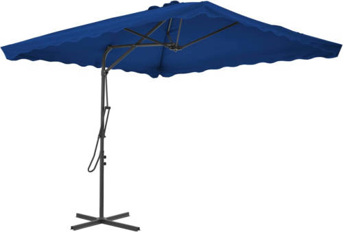 VidaXL Parasol Met Stalen Paal 250x250x230 Cm Blauw