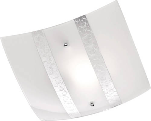 BES LED Led Plafondlamp - Plafondverlichting - Trion Niki - E27 Fitting - 1-lichts - Vierkant - Mat Zilver - Glas