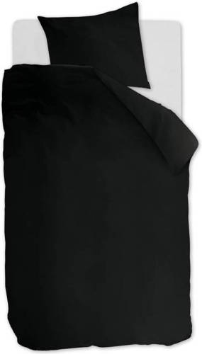 Ambiante Cotton Uni Dekbedovertrek - 1-persoons (140x200/220 Cm + 1 Sloop) - Katoen - Black