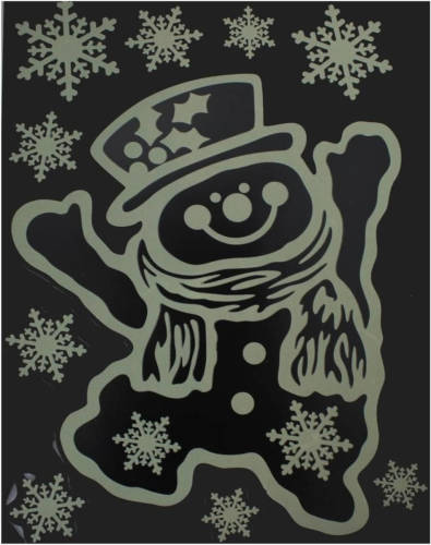 Peha Stickerset Sneeuwpop Glow In Dark 29,5 X 40 Cm Wit