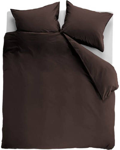 Ambiante Cotton Uni Dekbedovertrek - 2-persoons (200x200/220 Cm + 2 Slopen) - Katoen - Brown