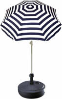 Summertime Blauw Gestreepte Strand/tuin Basic Parasol Van Nylon 180 Cm + Parasolvoet Antraciet - Parasols