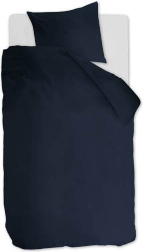 Ambiante Cotton Uni Dekbedovertrek - 1-persoons (140x200/220 Cm + 1 Sloop) - Katoen - Dark Blue