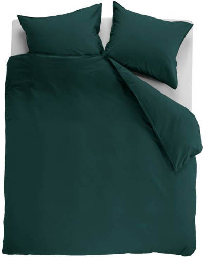 Ambiante Cotton Uni Dekbedovertrek - 2-persoons (200x200/220 Cm + 2 Slopen) - Katoen - Dark Green