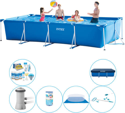 Intex Frame Pool Rechthoekig 450x220x84 Cm - Zwembad Met Accessoires